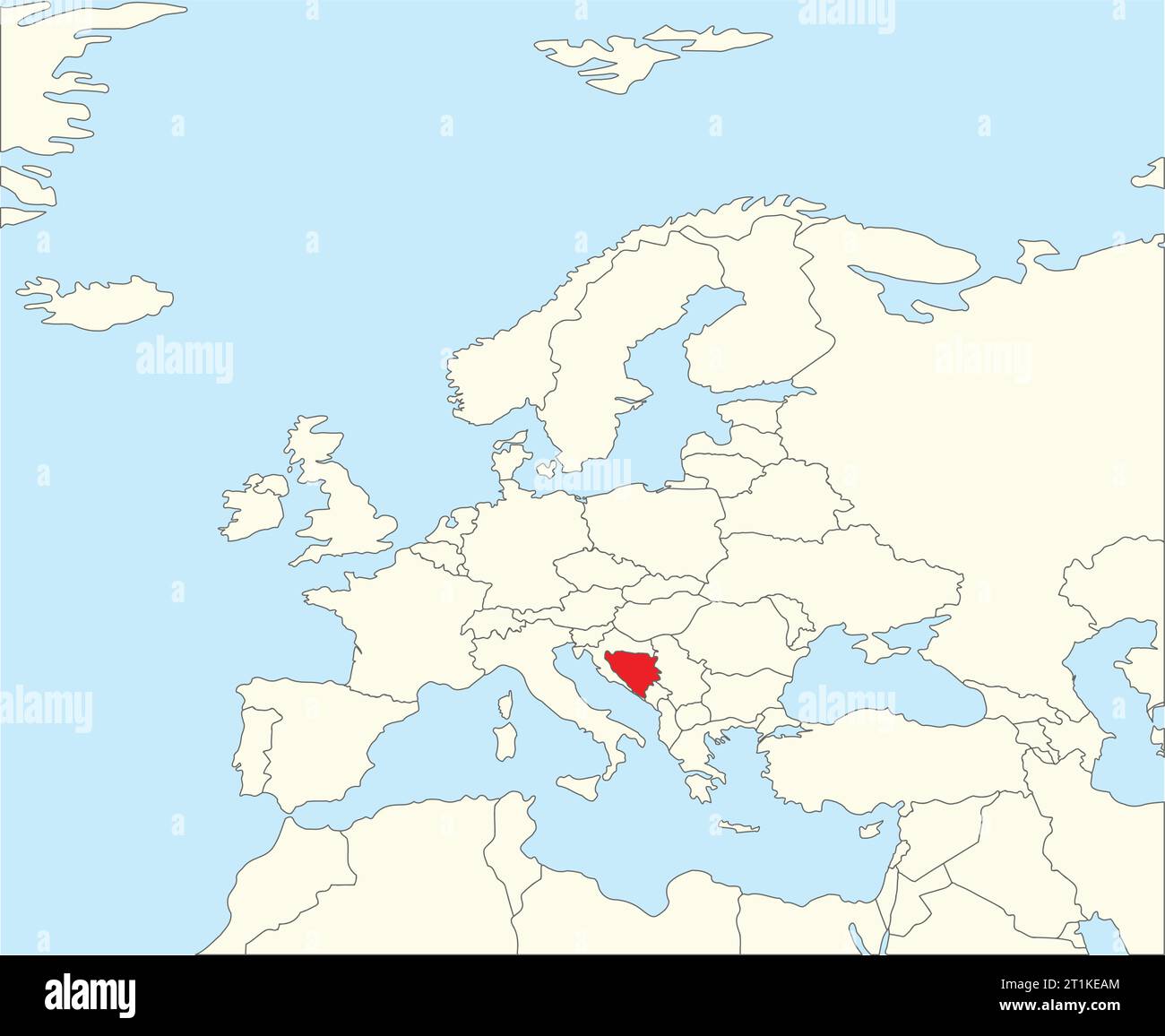 Lageplan der REPUBLIK BOSNIEN UND HERZEGOWINA, EUROPA Stock Vektor