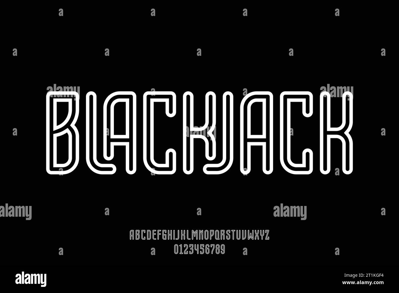 Einzigartiger dekorativer linearer Retro-Stil mit Alphabetanzeige Stock Vektor