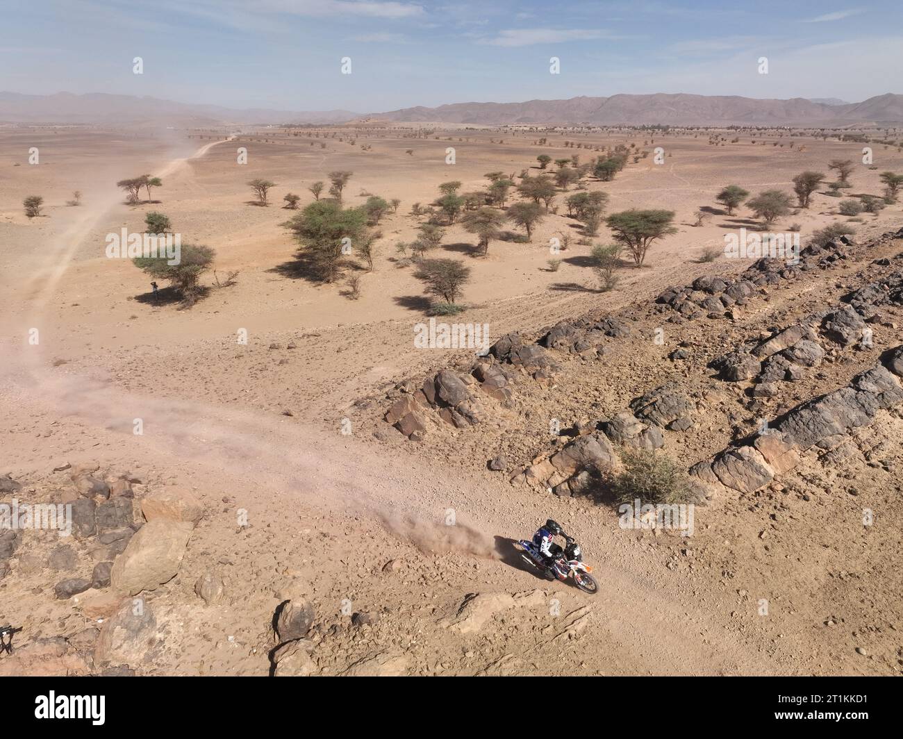 Zagora, Maroc. Oktober 2023. 57 NACHMANI Gad (isr), Club Aventura Touareg, KTM 450 Aventura Touareg, Aktion während der ersten Phase der Rallye du Maroc 2023, am 14. Oktober 2023 zwischen Agadir und Zagora, Marokko - Foto Frédéric Le Floc'h/DPPI Credit: DPPI Media/Alamy Live News Stockfoto