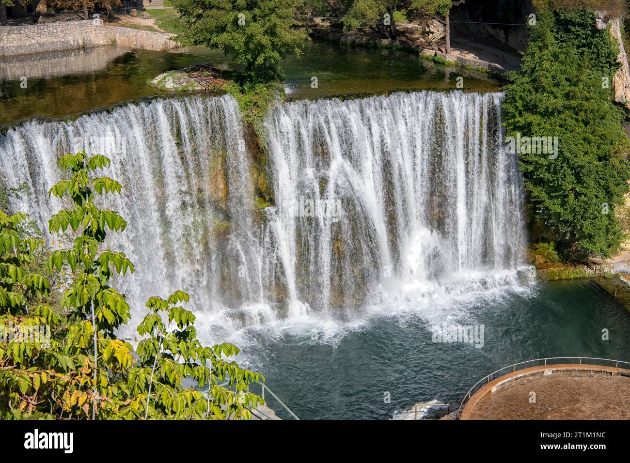Pliva-Wasserfall in Jajce, Bosnien und Herzegowina Stockfoto