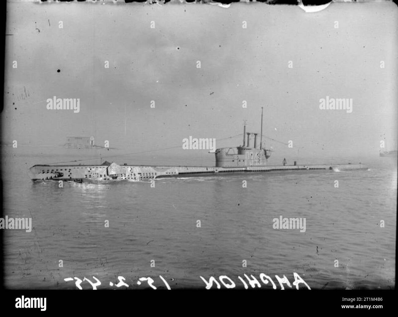 HMSM Amphion unterwegs, Küstengewässer. Stockfoto