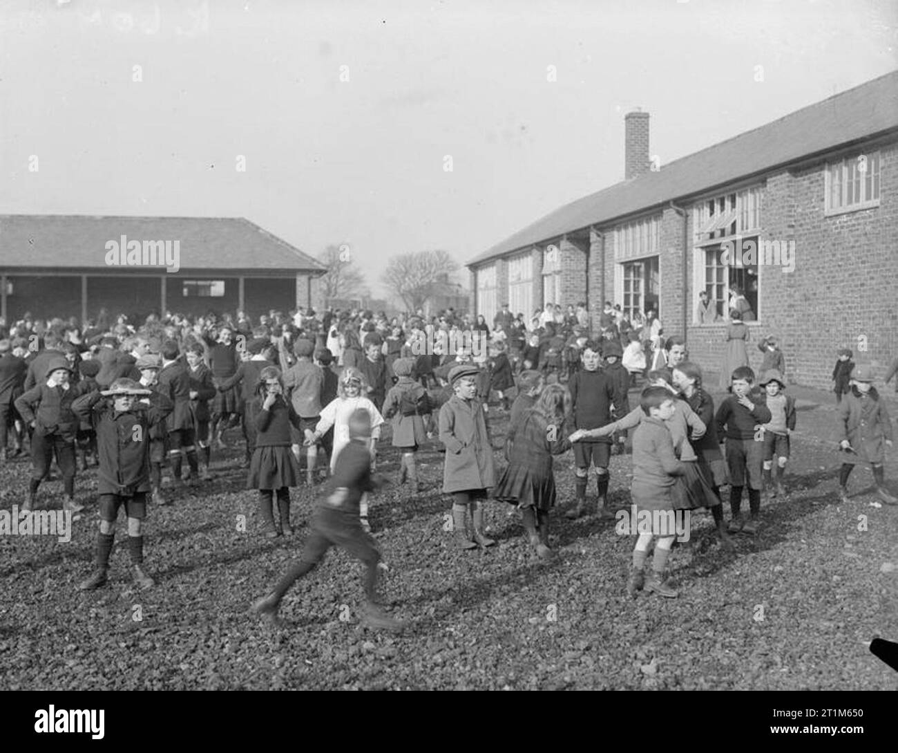 Ministerium für Information Ersten Weltkrieg Offizielle Sammlung der Schule, die Unterkunft für über 500 Schüler und 15 Lehrer, Gretna munition Township. Stockfoto