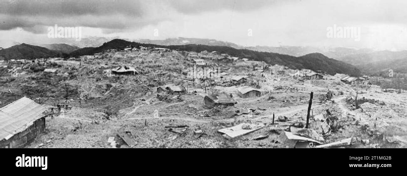 Der Krieg im Fernen Osten - der Burma Campaign 1941-1945 Die Schlacht von Imphal-Kohima März - Juli 1944: Ansicht von Kohima Ridge nach der Schlacht. Stockfoto