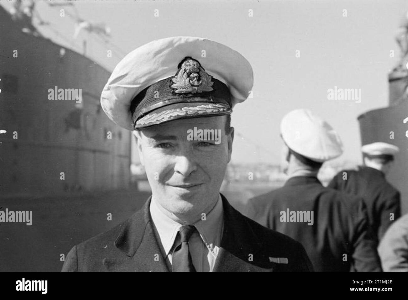 U-Boote und U-Boot Offiziere. Vom 4. Februar 1943, Malta. Commander (E) S EINE MacGregor, OBE, RN, Flottille der Maschinenanlage, Malta U-Flottille. Stockfoto