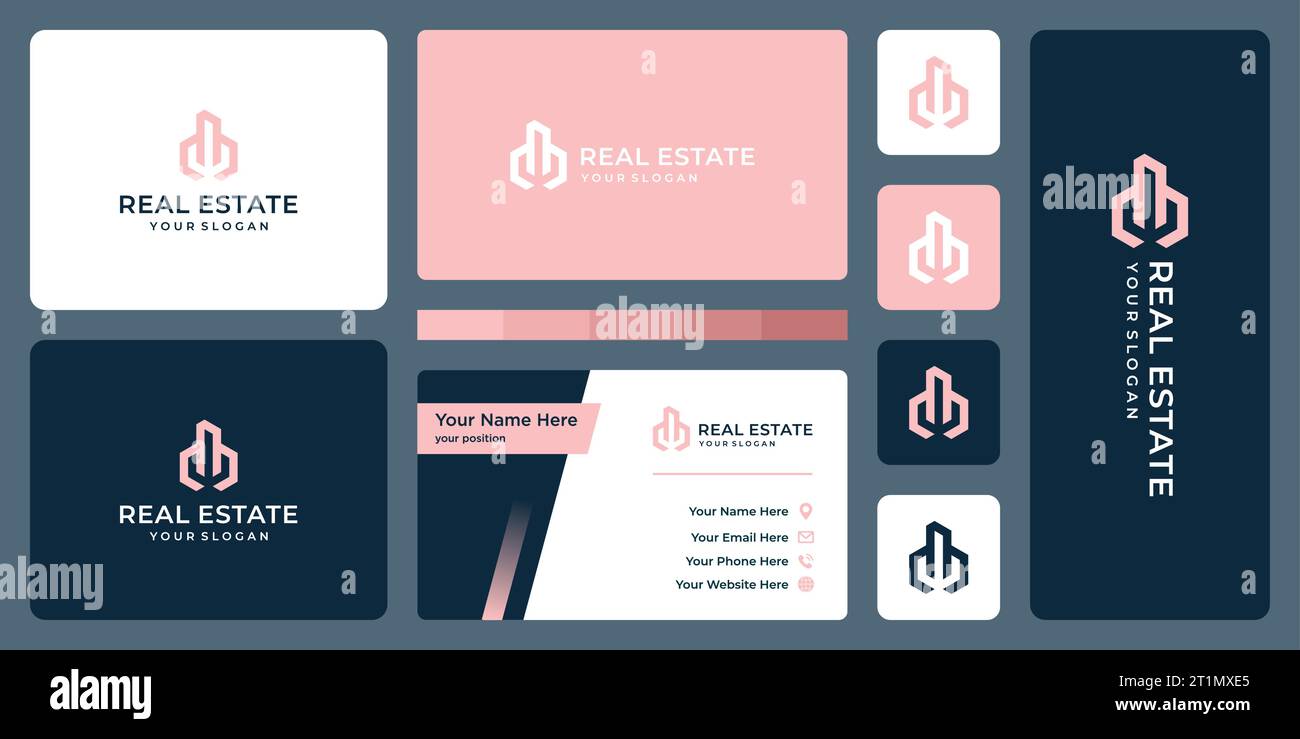 Immobilien Gebäude Logo Design Vorlage Grafik Vektor Illustration. Symbol, Symbol, Kreativ. Stock Vektor