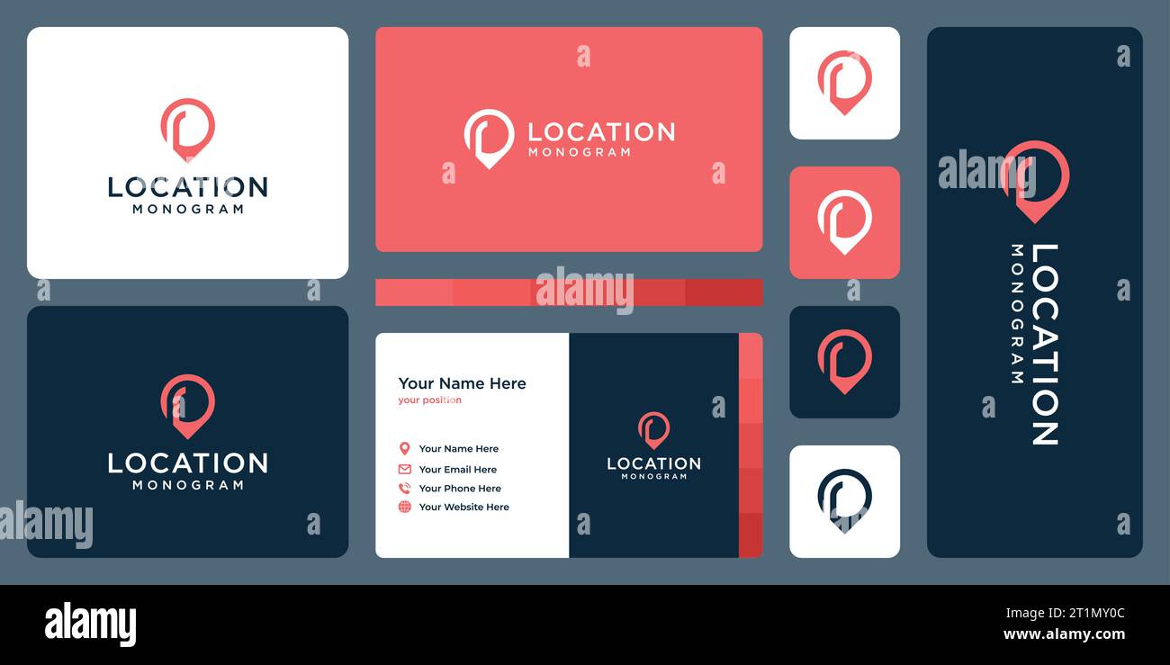 PIN Point Location Logo Design Vorlage mit Monogramm des Anfangsbuchstaben R Design Grafik Vektor Illustration. Symbol, Symbol, Kreativ. Stock Vektor