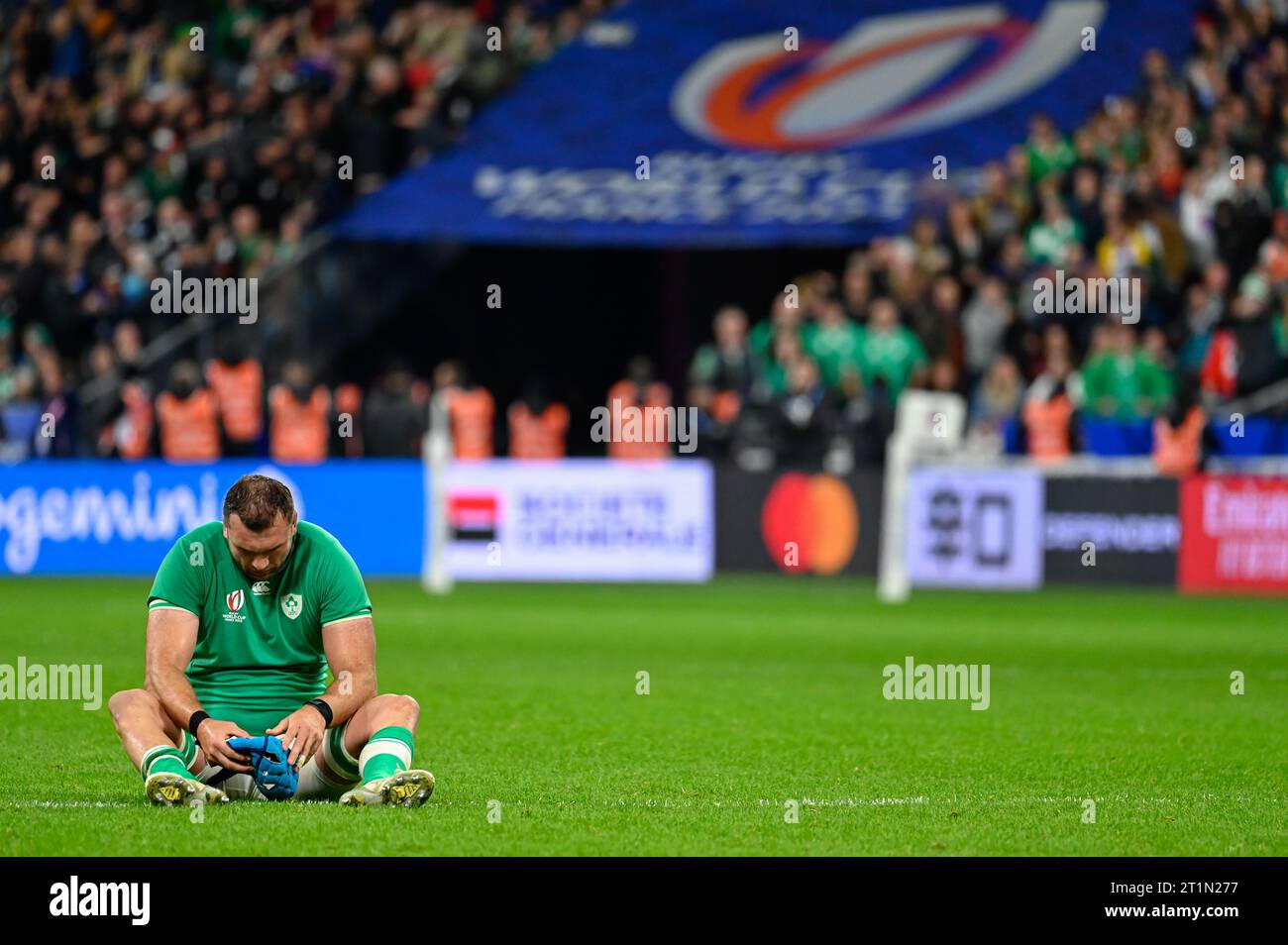 Julien Mattia/Le Pictorium - Irland / Neuseeland, Stade de, Frankreich. Oktober 2023. Frankreich/seine-Saint-Denis/Saint-Denis - die irische Niederlage im ersten Viertelfinale der Rugby-Weltmeisterschaft 2023 zwischen Irland und Neuseeland im Stade de France am 14. Oktober 2023. Quelle: LE PICTORIUM/Alamy Live News Stockfoto