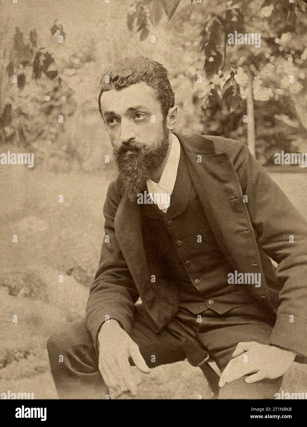 1885 CA , ITALIEN : der italienische Bildhauer LEONARDO BISTOLFI ( 1859 - 1933 ) . Unbekannter Fotograf. - SCULTURA - SKULPTUR - SCULTORE - KUNST - ARTE - FOTO STORICHE - GESCHICHTE - ITALIA - BART - BARBA - ARCHIVIO GBB Stockfoto