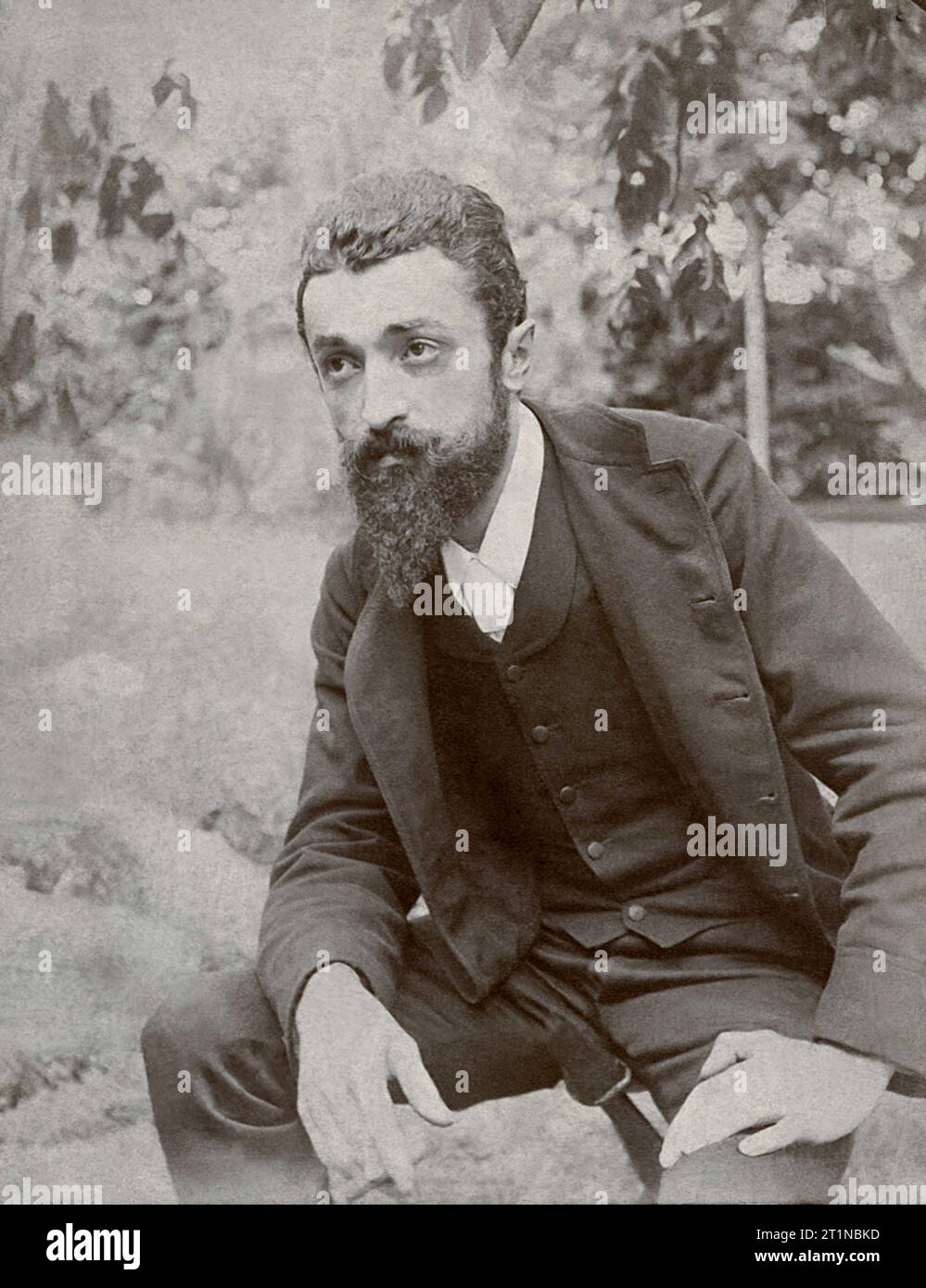 1885 CA , ITALIEN : der italienische Bildhauer LEONARDO BISTOLFI ( 1859 - 1933 ) . Unbekannter Fotograf. - SCULTURA - SKULPTUR - SCULTORE - KUNST - ARTE - FOTO STORICHE - GESCHICHTE - ITALIA - BART - BARBA - ARCHIVIO GBB Stockfoto