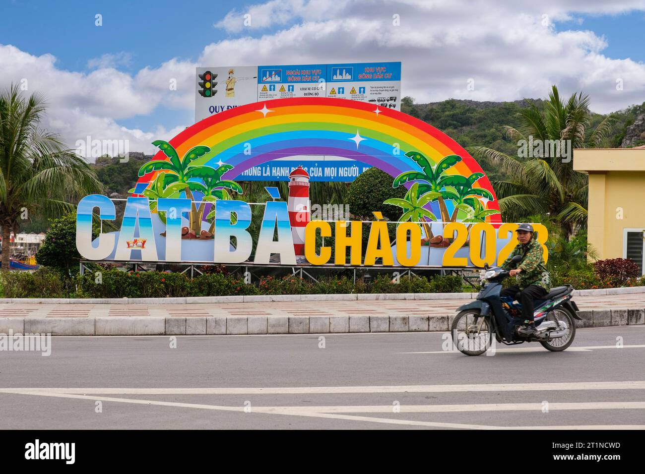 Cat Ba, Vietnam. Stadtwerbung. Stockfoto