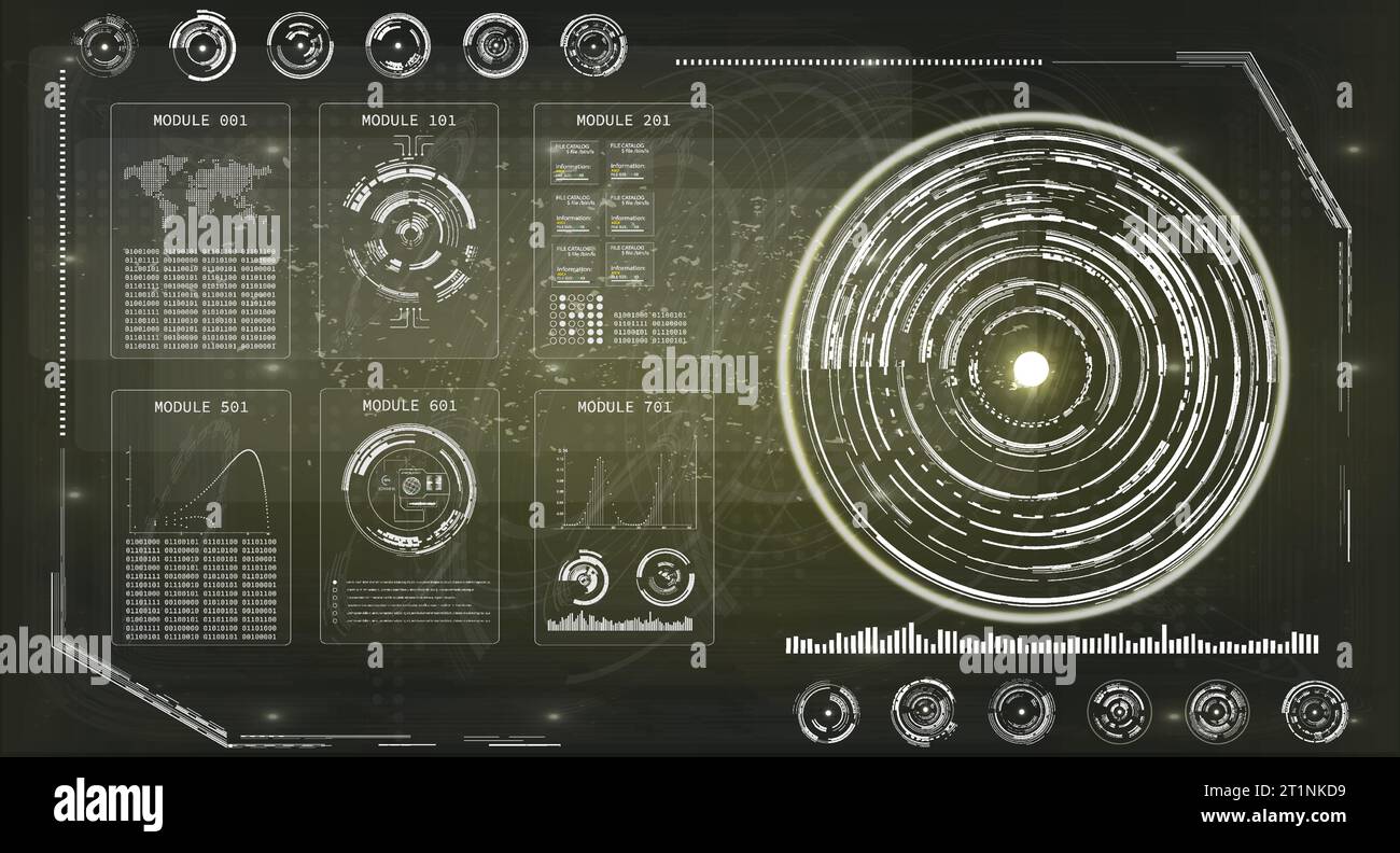 Sci-Fi Radar Dashboard Management Stock Vektor