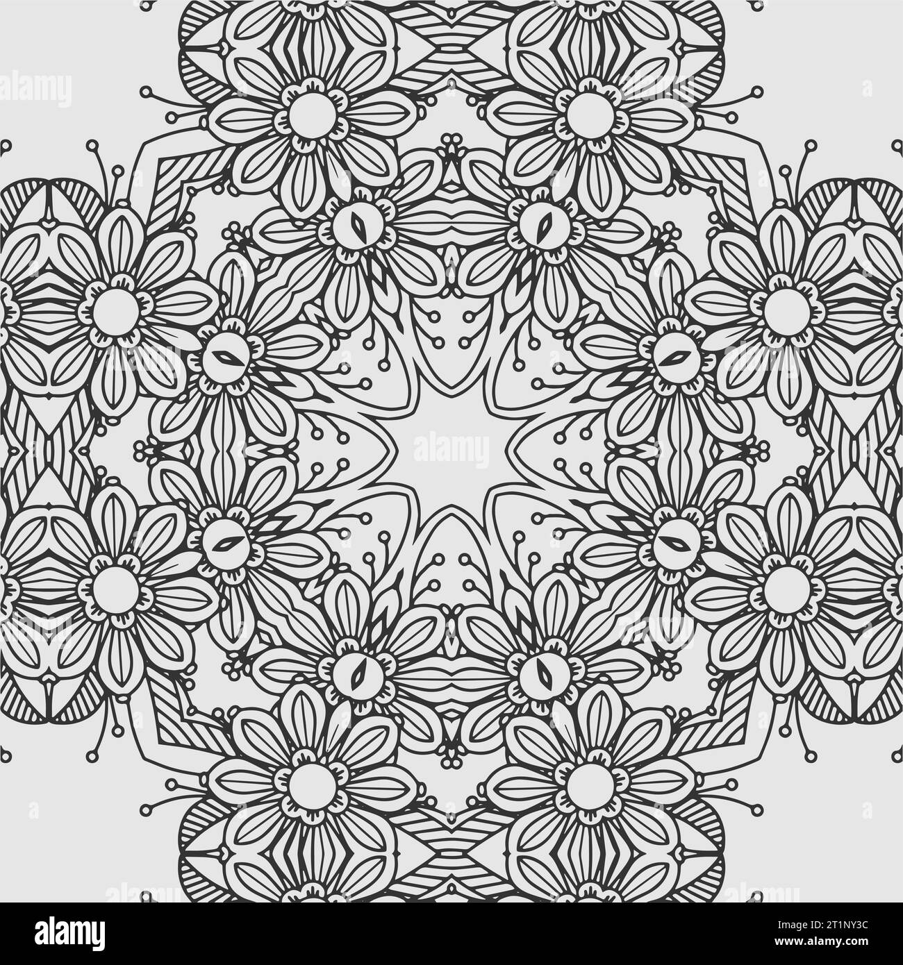 Vektor-Färbung grammatikalisches Blumenmuster Design Stock Vektor