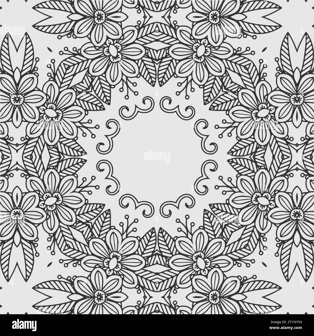 Vektor-Färbung grammatikalisches Blumenmuster Design Stock Vektor