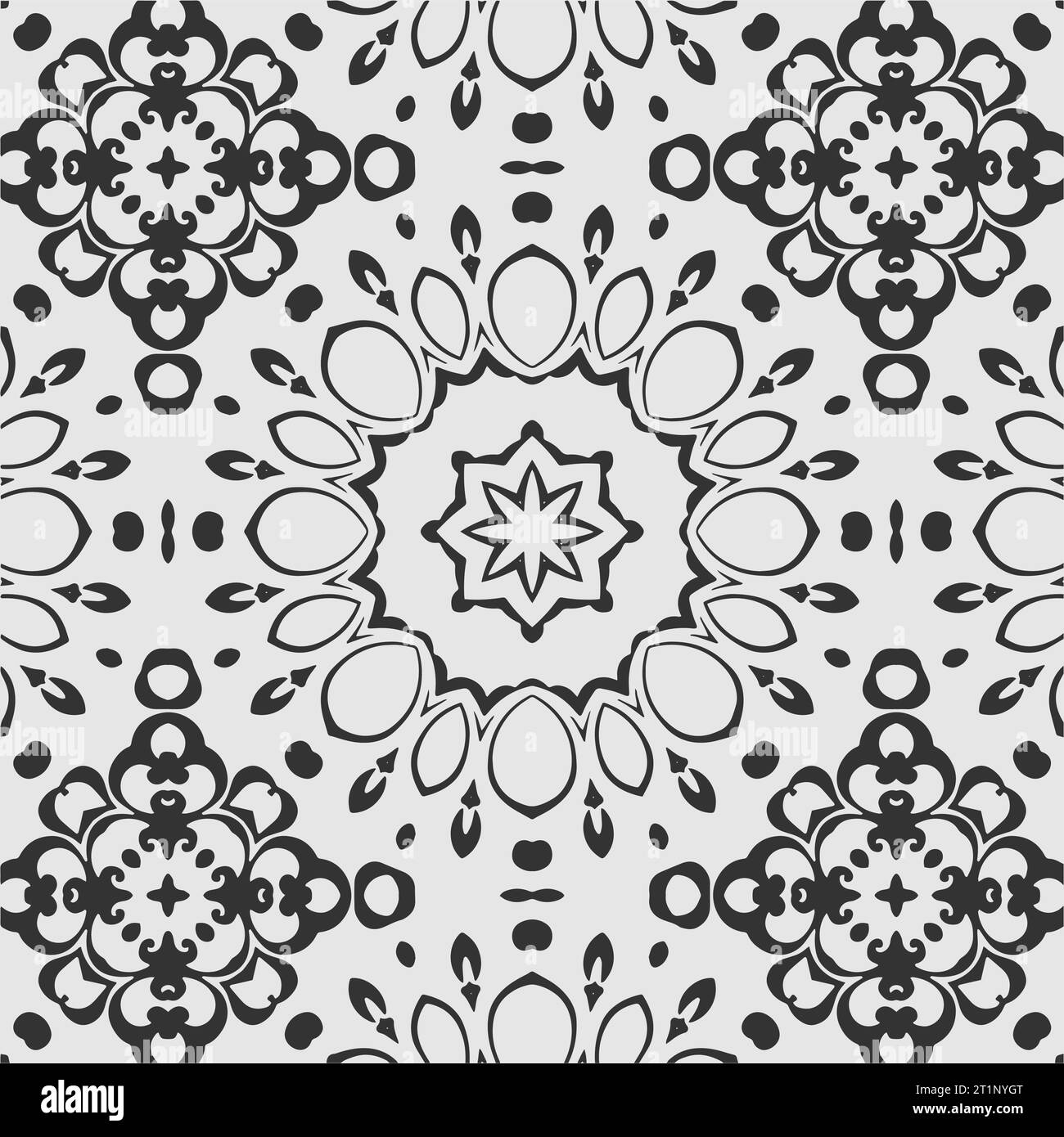 Vektor-Färbung grammatikalisches Blumenmuster Design Stock Vektor