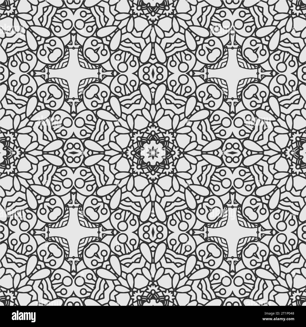 Vektor-Färbung grammatikalisches Blumenmuster Design Stock Vektor