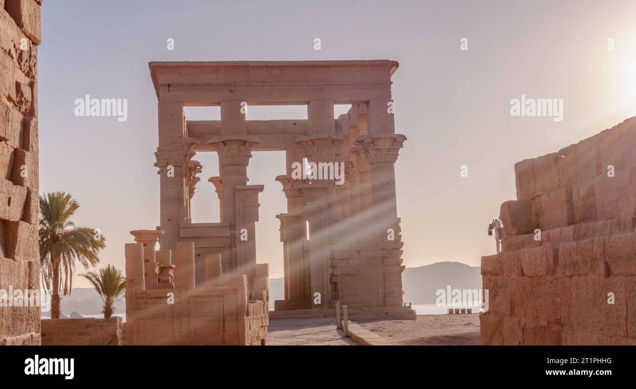 Tempel von Philae auf der Insel Agilkia in Ägypten Stockfoto