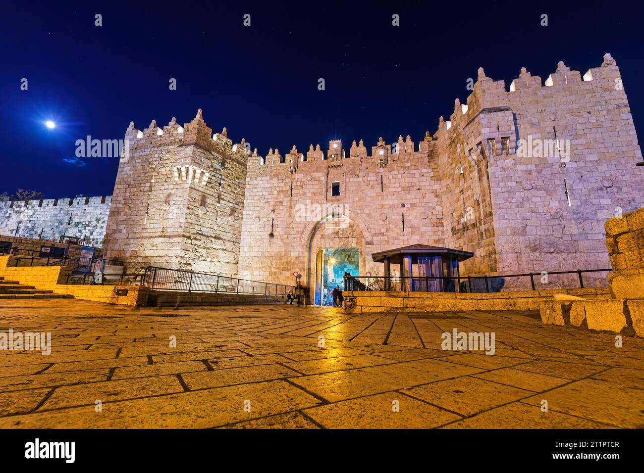 Damaskus Tor Nord Eingang zu moslemischen Viertel von Jerusalem, Israel Stockfoto