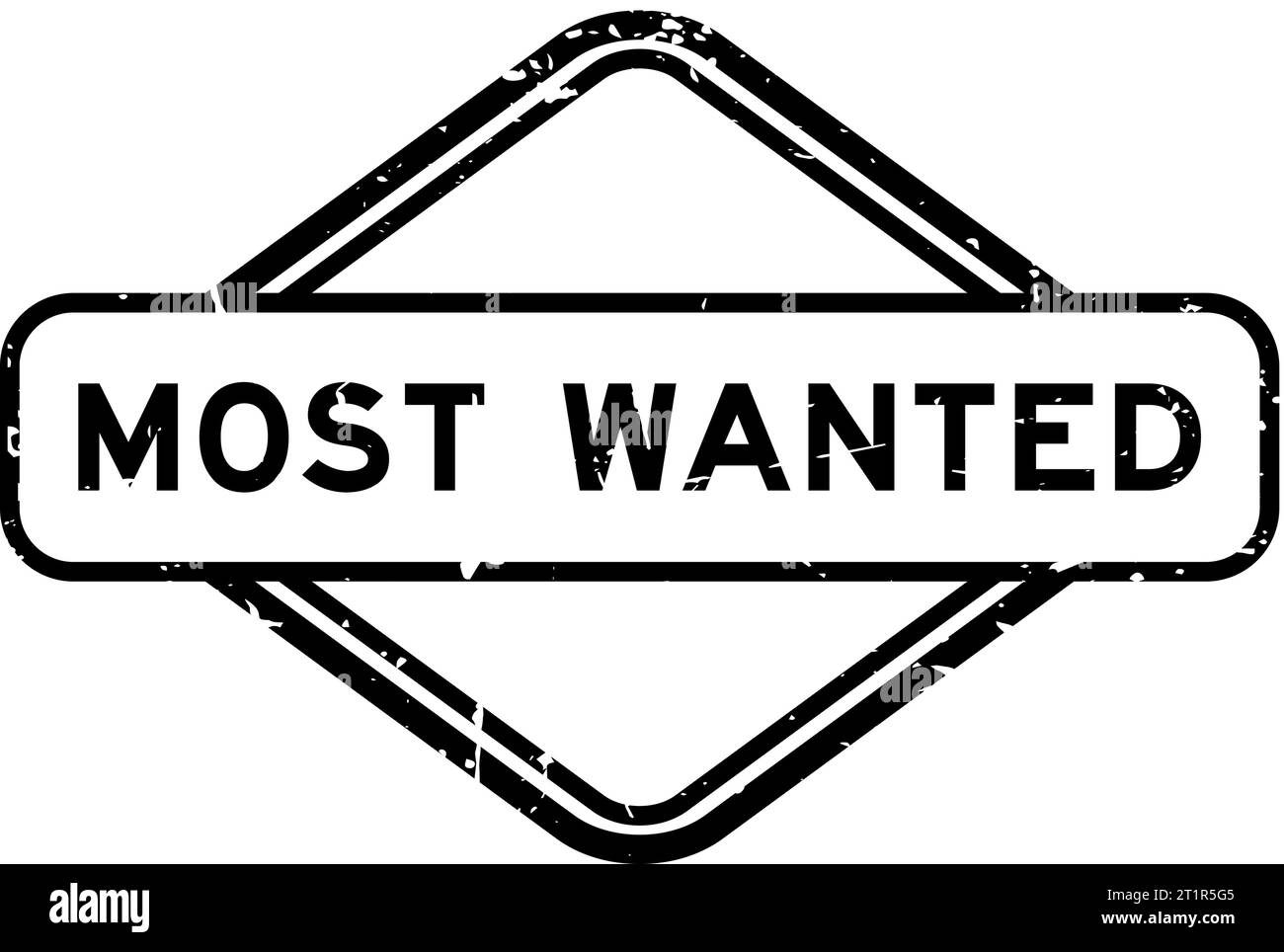 Grunge schwarzer Stempel mit dem meistgesuchten Wort auf weißem Hintergrund Stock Vektor