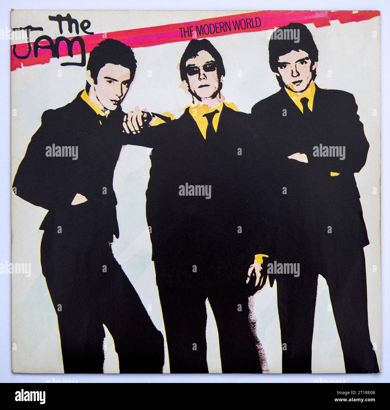 Cover der Sieben-Inch-Single-Version von The Modern World by the Jam, die 1977 veröffentlicht wurde Stockfoto