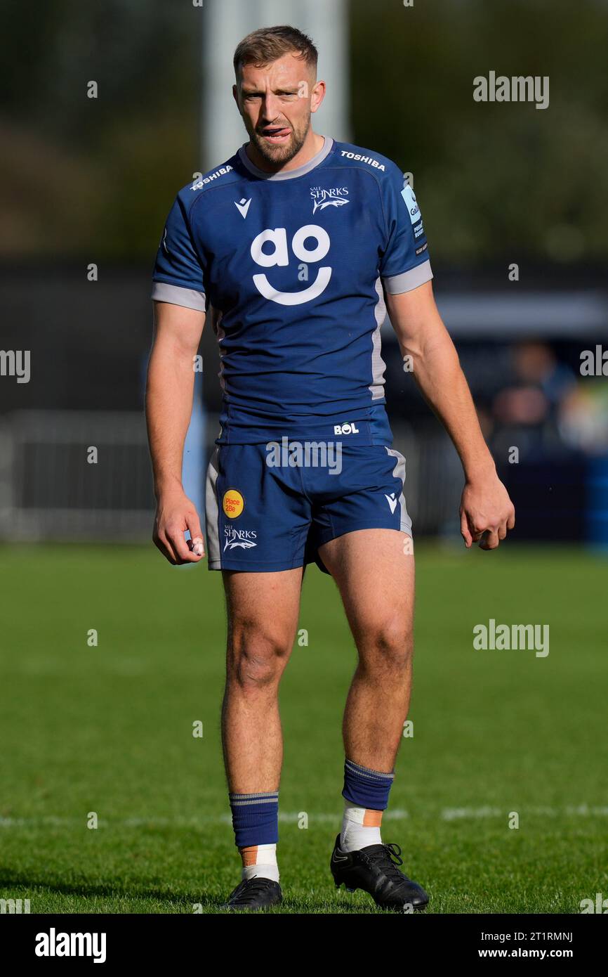 Sam Bedlow #12 von Sale Sharks während des Gallagher Premiership Matches Sale Sharks vs Northampton Saints im AJ Bell Stadium, Eccles, Großbritannien, 15. Oktober 2023 (Foto: Steve Flynn/News Images) Stockfoto