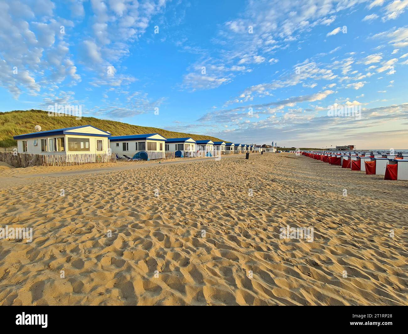 Strandhäuser in Katwijk aan Zee in den Niederlanden Stockfoto