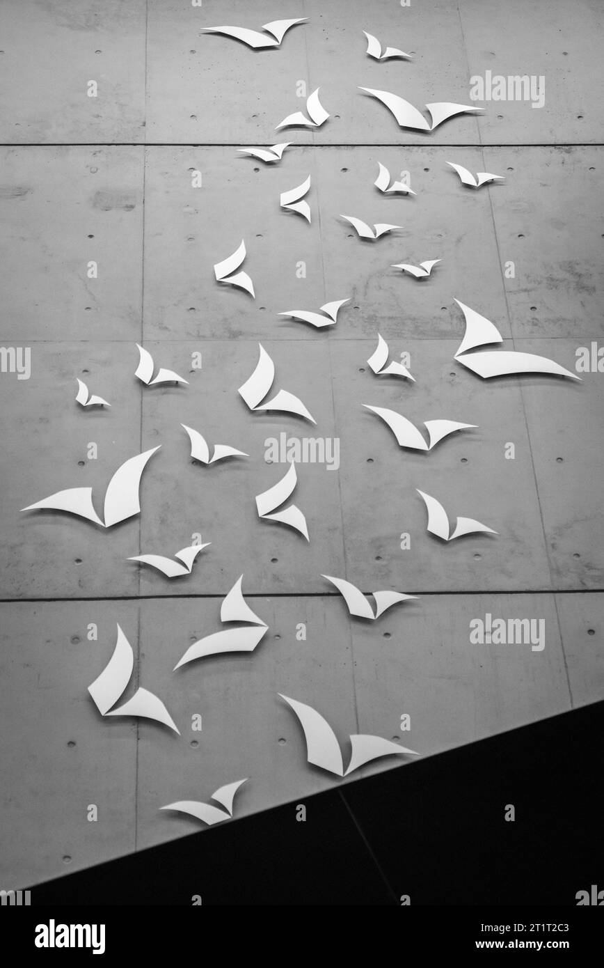 Belfast, Großbritannien, 29. September 2023. Blick auf das Innere des Campus der Ulster University Belfast Block C. Stockfoto