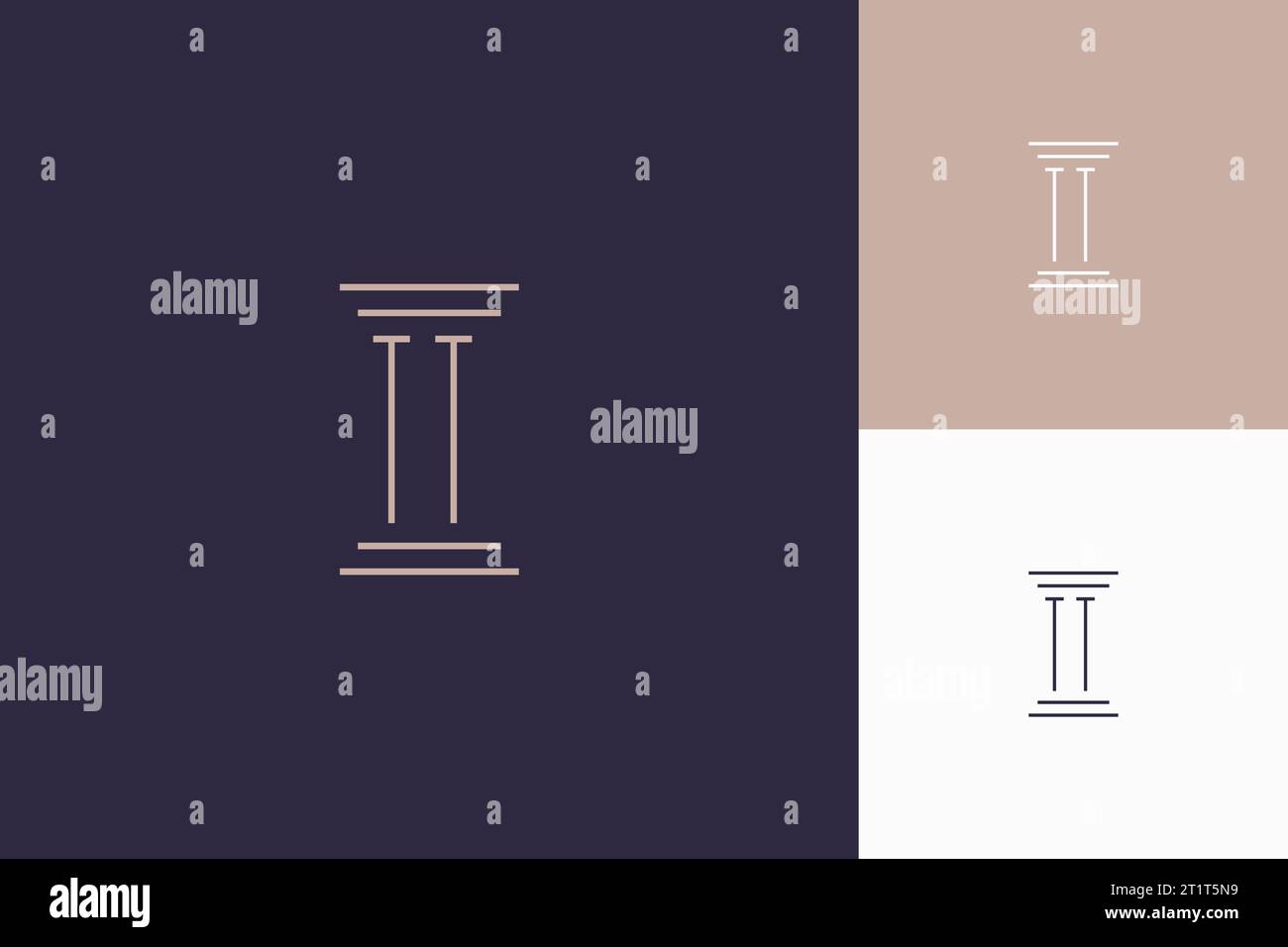 Das Design mit den Initialen des TT-Monogramms sorgt für die Inspiration des Logos der Anwaltskanzlei Stock Vektor