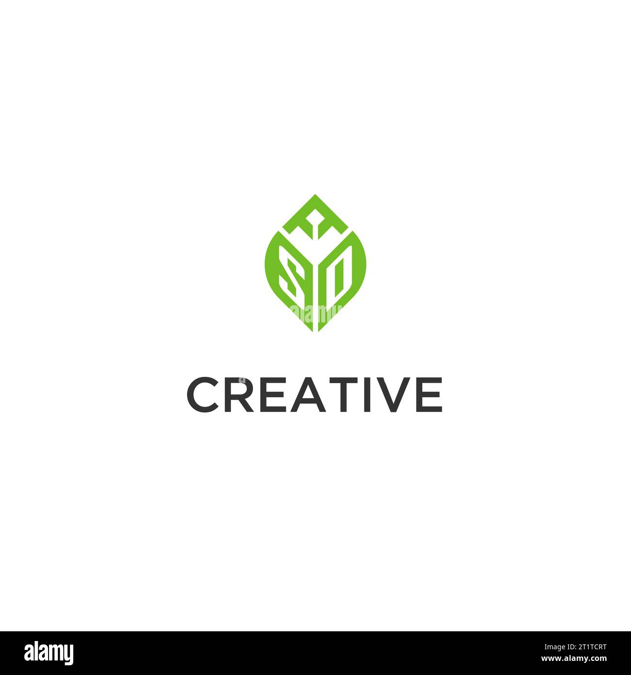 SD-Monogramm mit Blattlogo-Design-Ideen, kreatives Initial Letter-Logo mit naturgrünen Blättern-Vektorgrafik Stock Vektor