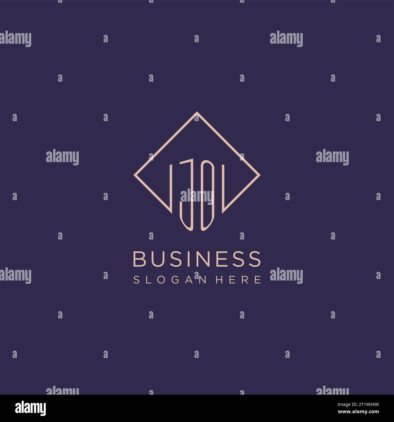 Initialen JO Logo Monogramm mit rechteckigem Design Vektor Grafik Stock Vektor