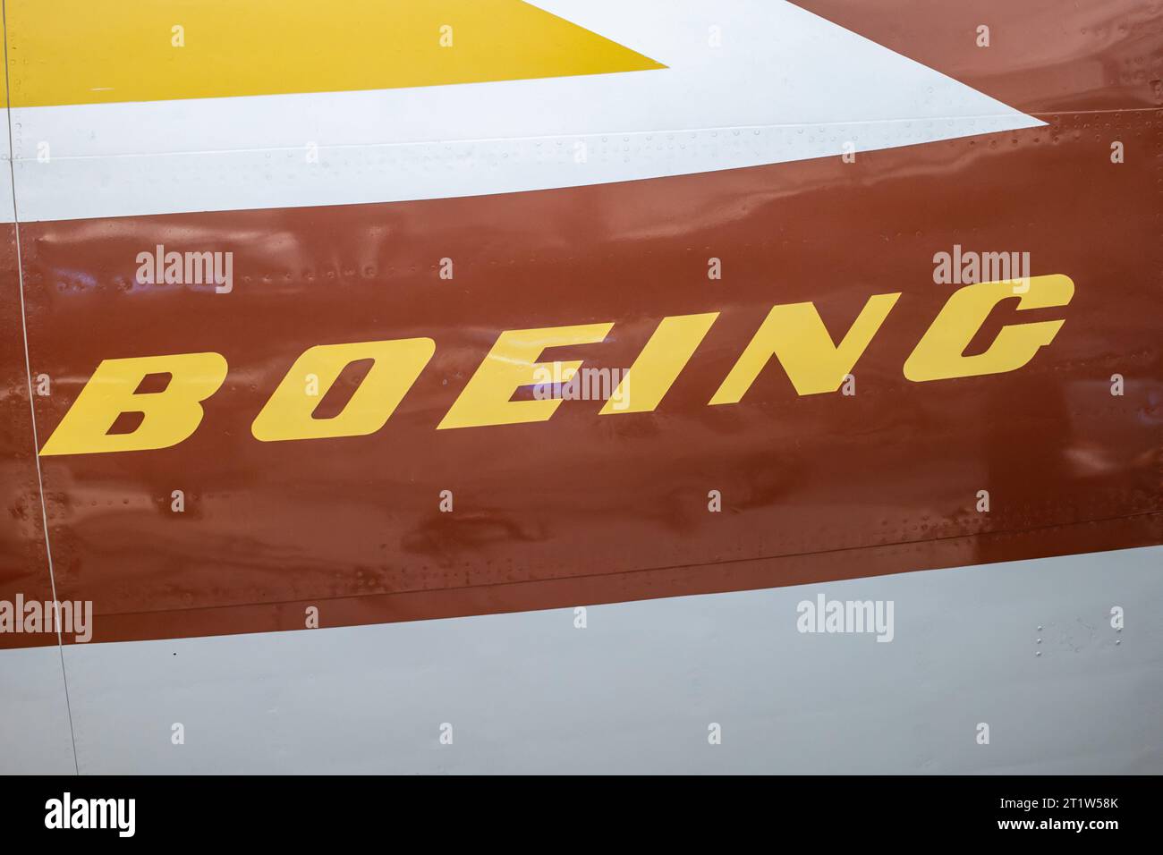 Chantilly, VA - 14. 10. 2023: Boeing-Schablone eines alten Passagierflugzeugs Stockfoto