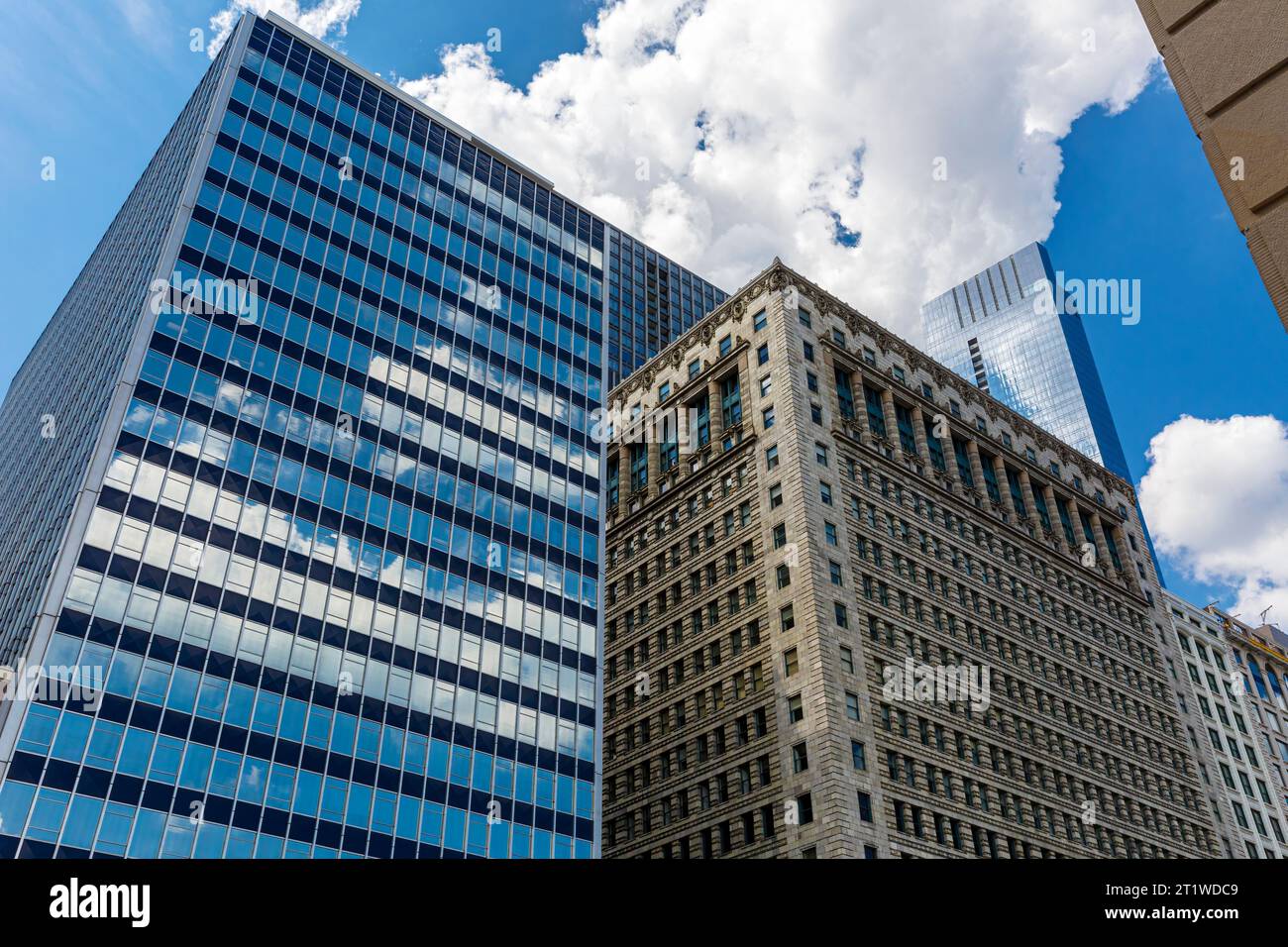 Bürogebäude abstrakt, Chicago, Illinois, USA Stockfoto
