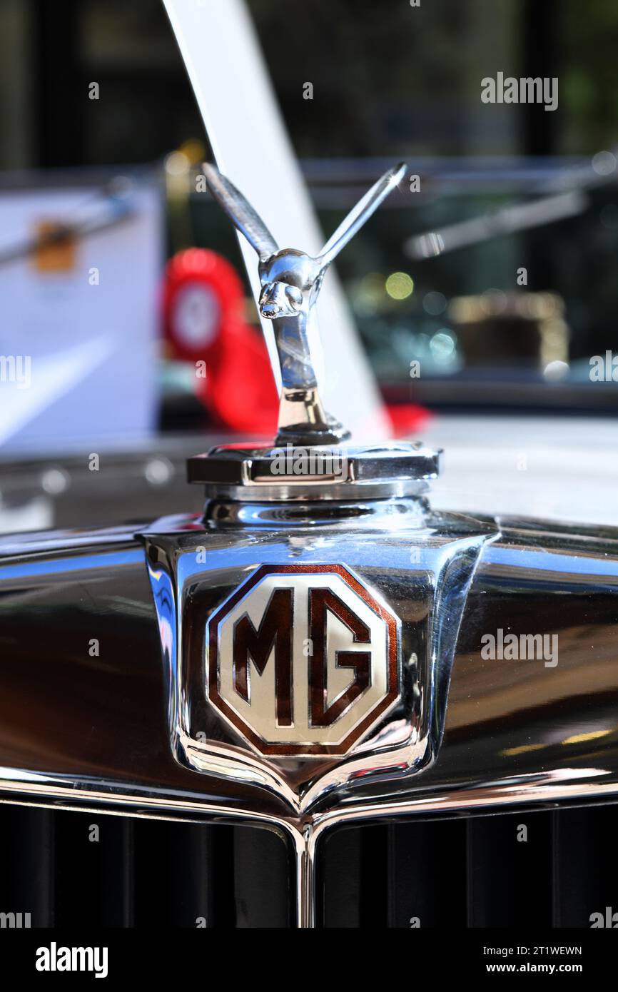 Antike MG-Kapuzendekoration. Stockfoto