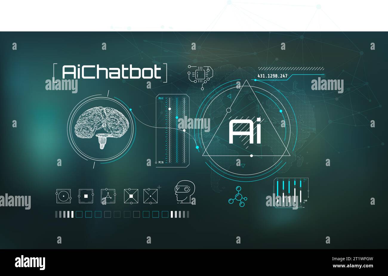 Infografiken zur Entwicklung und Ausbildung künstlicher Intelligenz. Stock Vektor