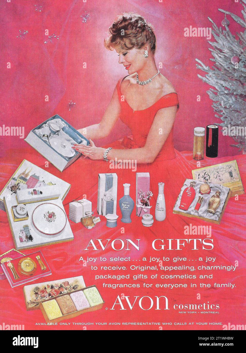 1959 Avon schenkt Kosmetikwerbung Stockfoto