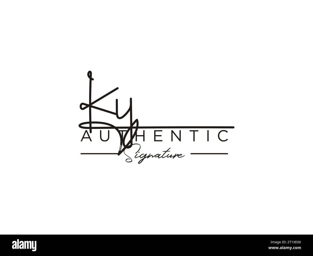 Vektor für die KY-Signature-Logo-Vorlage. Stock Vektor