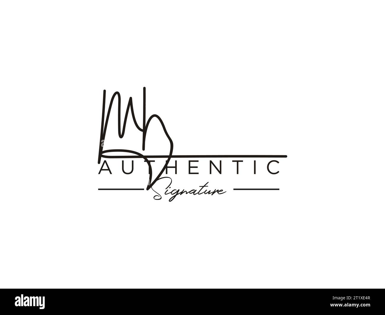 Vorlagenvektor für MH-Signatur-Logo. Stock Vektor