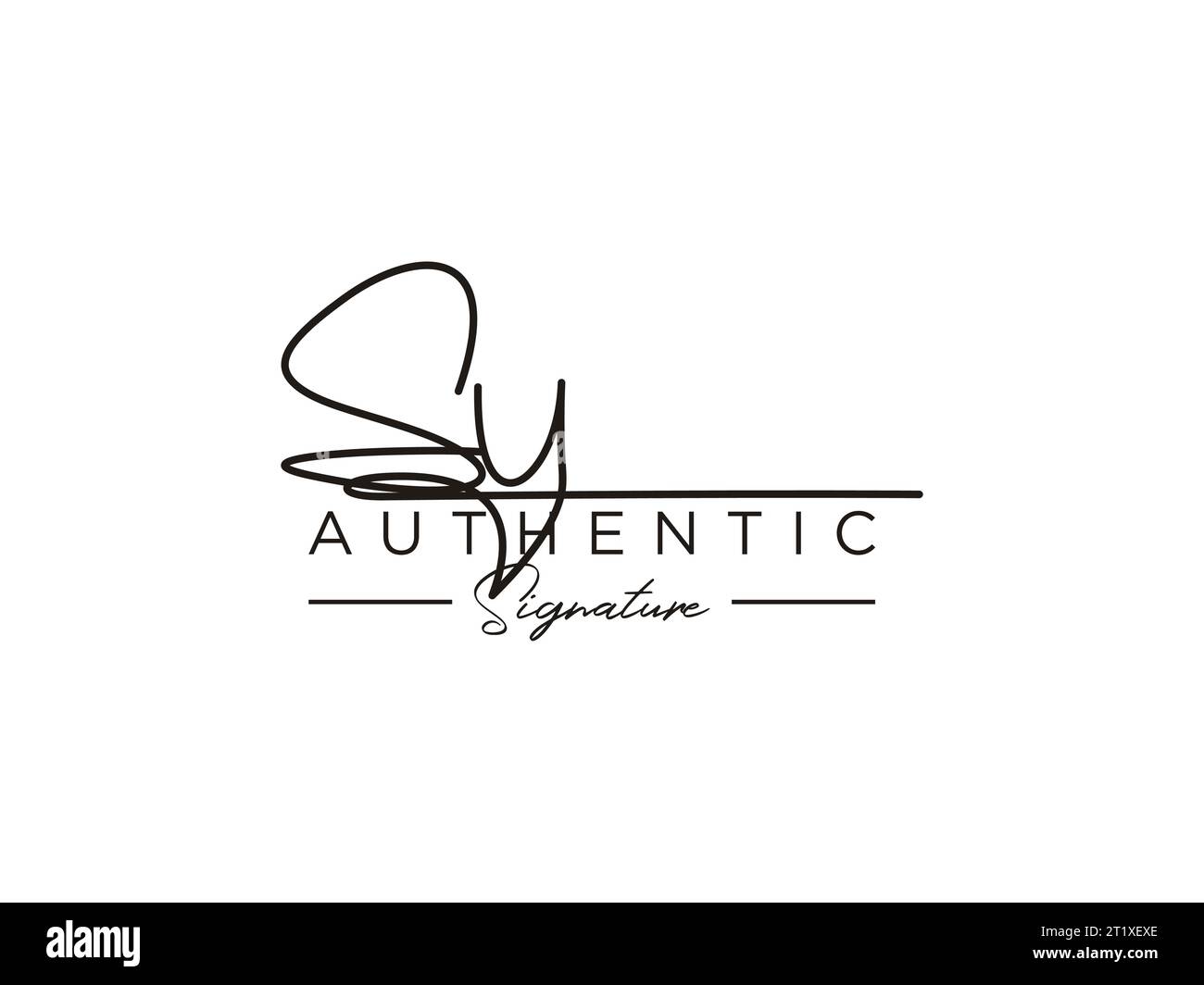 VEKTOR der SU-Signatur-Logo-Vorlage. Stock Vektor