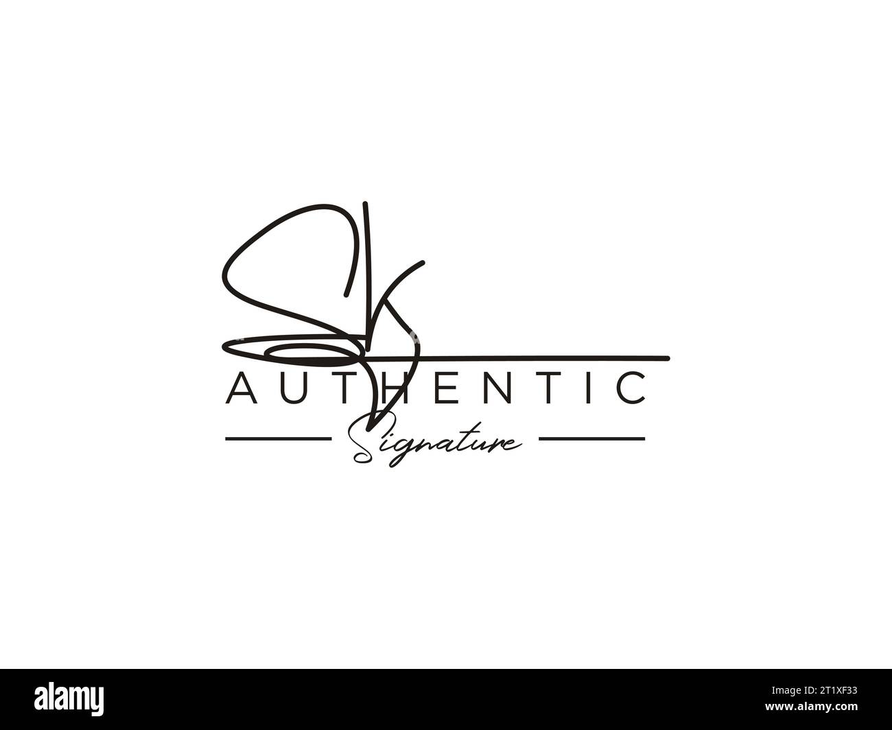 SK Signature Logo-Vorlage Vektor. Stock Vektor