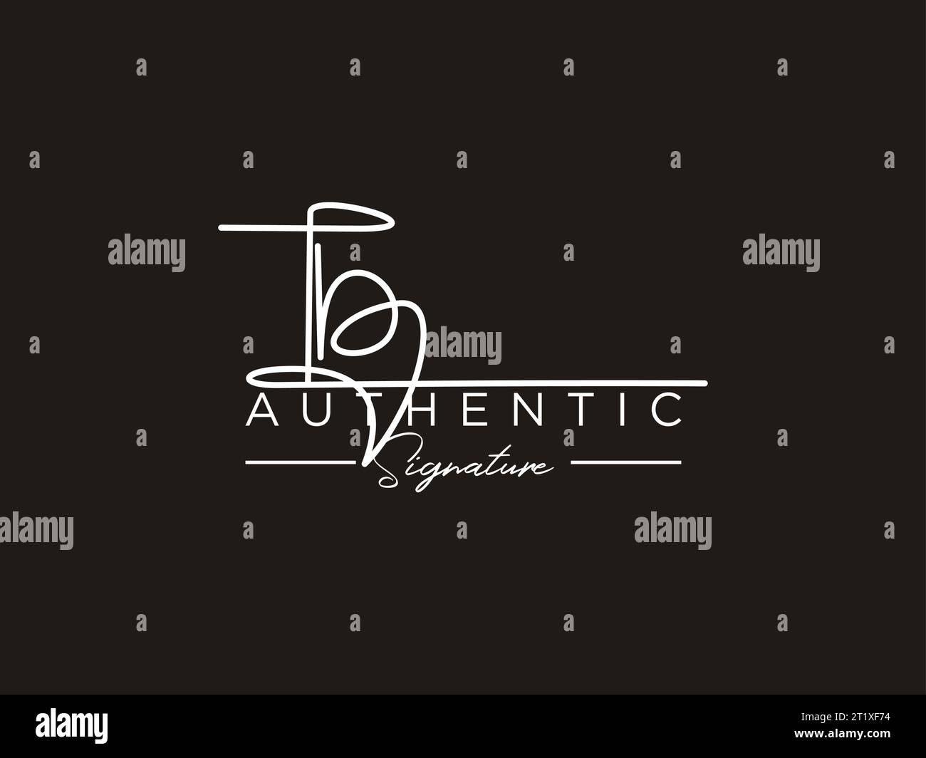 TB Signature Logo Template Vector (Vorlagenvektor für TB-Signatur- Stock Vektor