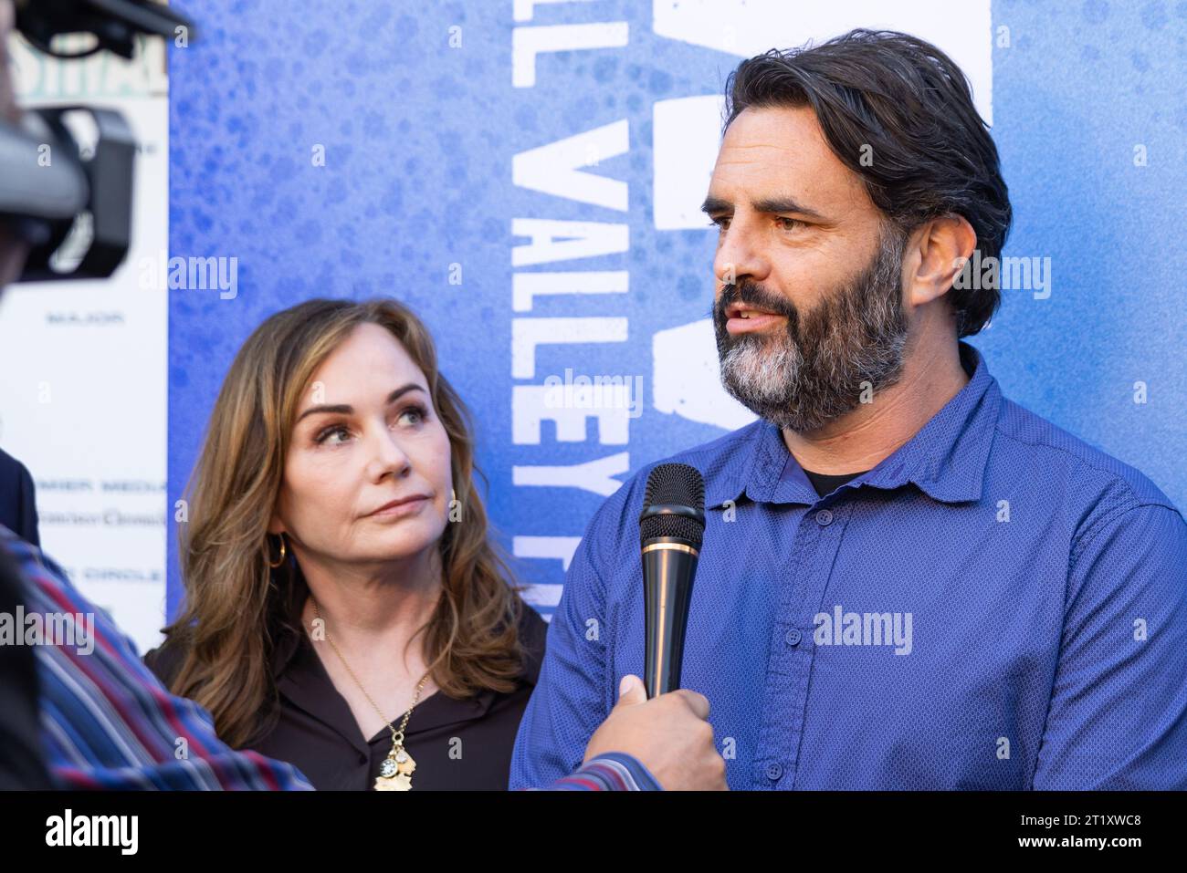 San Rafael, USA. Oktober 2023. Produzentin Kristie Macosko Krieger, Sound Mixer Steven Morrow nahmen am 15. Oktober 2023 am 2023 Mill Valley Film Festival im Rafael Film Center in San Rafael, Kalifornien, Teil. Foto: Picture Happy Photos/imageSPACE für MVFF/SIPA USA Credit: SIPA USA/Alamy Live News Stockfoto