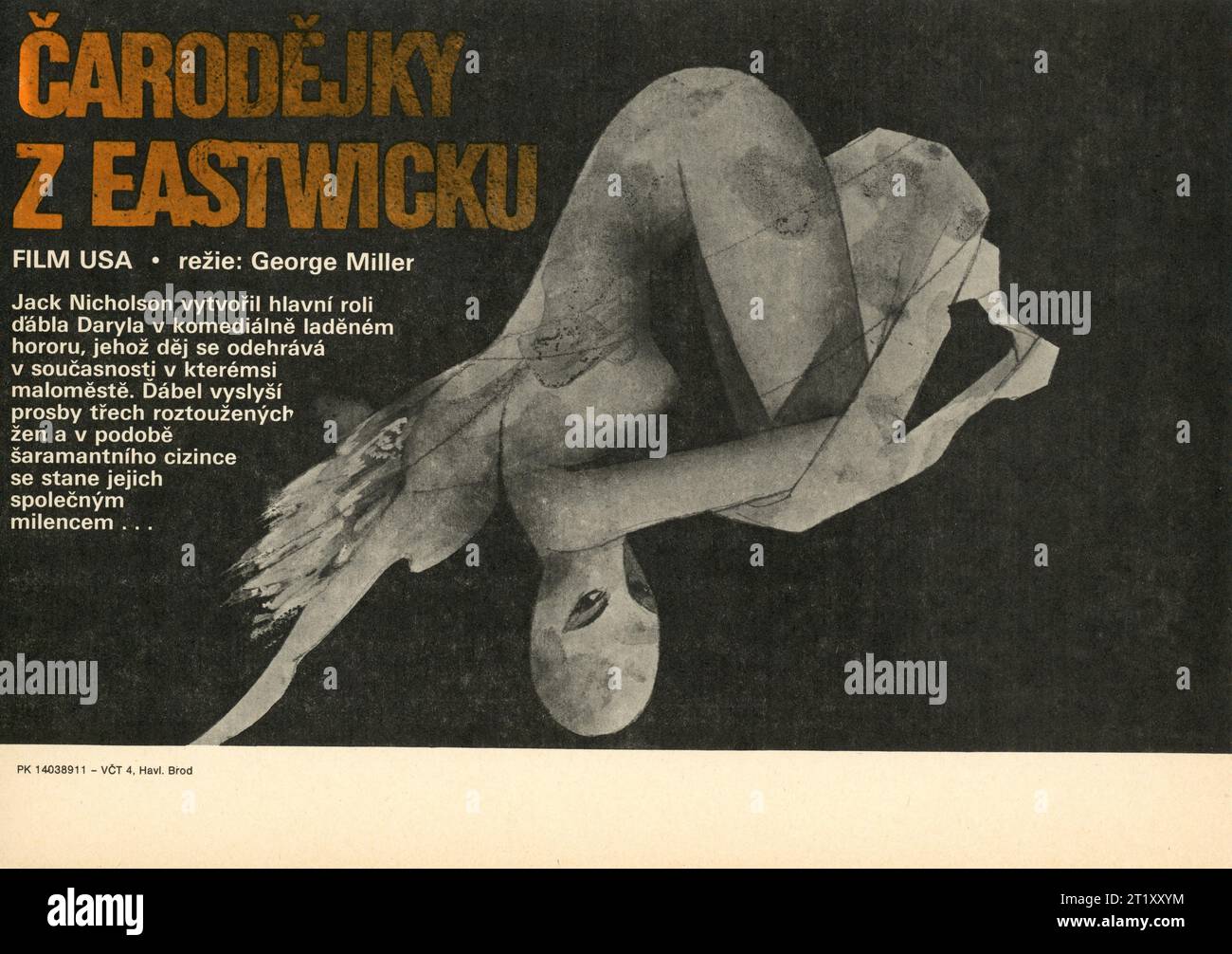 Tschechisches Mini-Poster für JACK NICHOLSON CHER und SUSAN SARANDON in DEN HEXEN VON EASTWICK 1987 Regisseur GEORGE MILLER Roman John Updike The Guber - Peters Company / Kennedy Miller Productions / Warner Bros Stockfoto