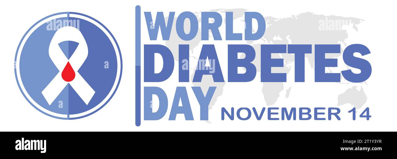 Welt-Diabetes-Tag. November: Gesundheitskonzept. Vorlage für Hintergrund, Banner, Karte, Poster mit Textbeschriftung. Vektorabbildung. Stock Vektor