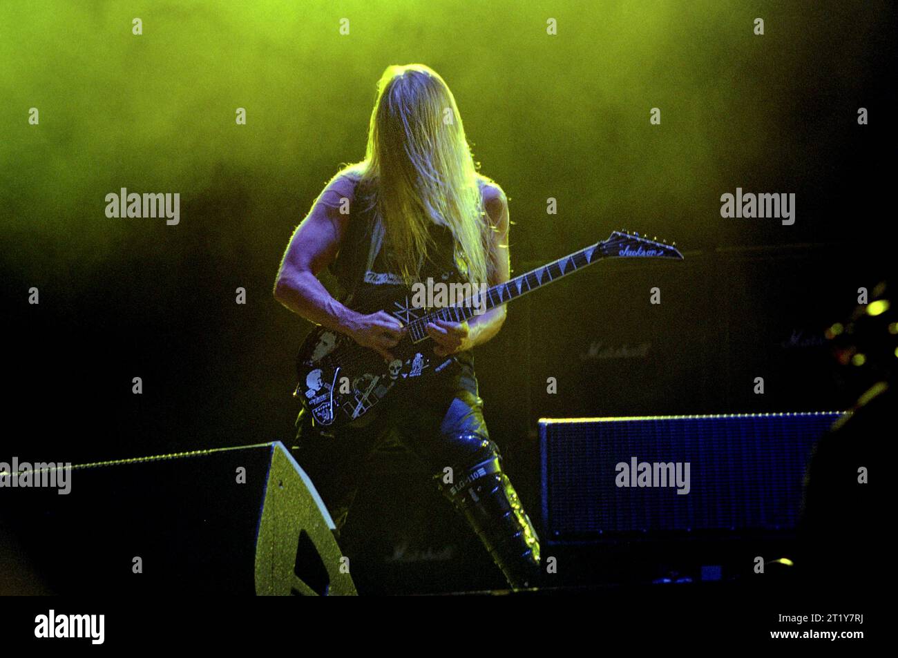 Mailand Italien 11.06.2000: Der Gitarrist Jeff Hanneman von der Slayer-Band The Gods of Metal Festival im Stadio Brianteo Stockfoto