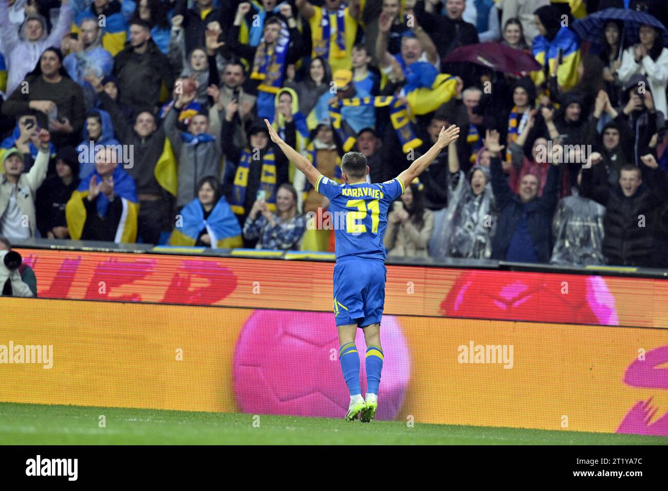 PRAG, TSCHECHIEN 14. OKTOBER 2023 der ukrainische Verteidiger