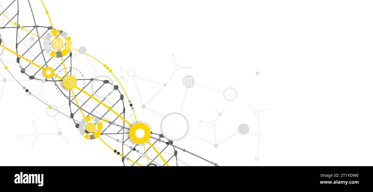 Science-Vorlage, Tapete oder Banner mit DNA-Molekülen. Vektorgrafik Stock Vektor