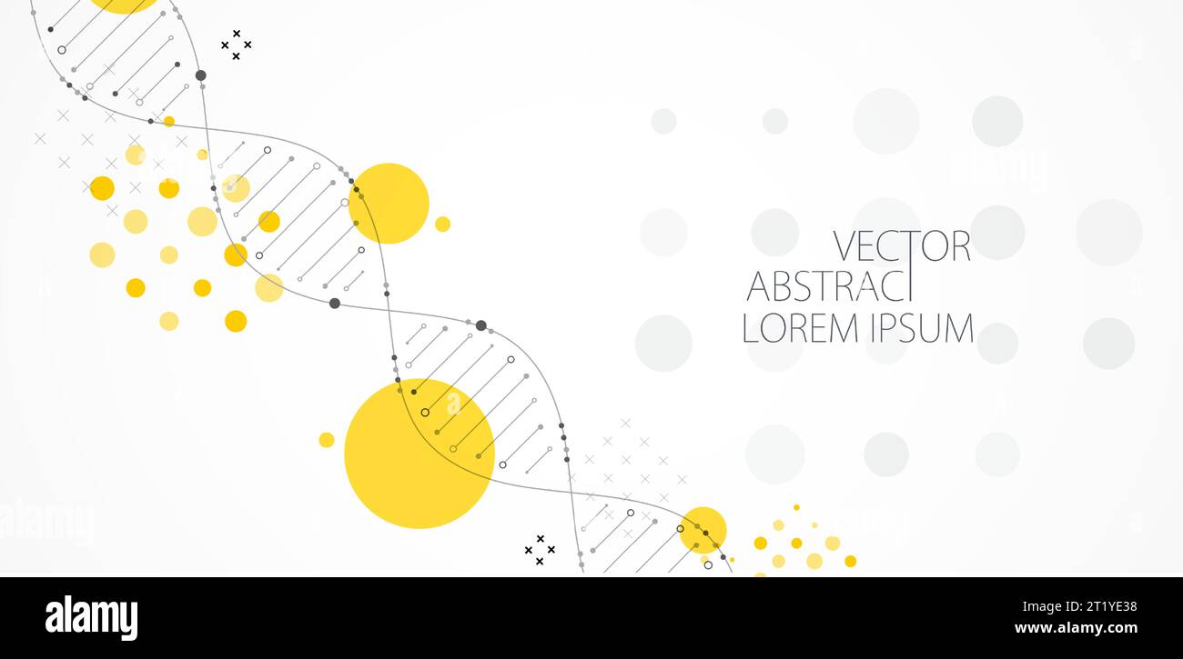 Science-Vorlage, Tapete oder Banner mit DNA-Molekülen. Vektorgrafik Stock Vektor