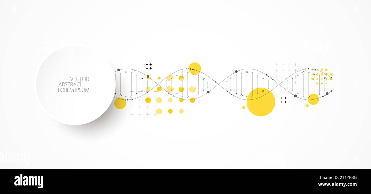 Science-Vorlage, Tapete oder Banner mit DNA-Molekülen. Vektorgrafik Stock Vektor