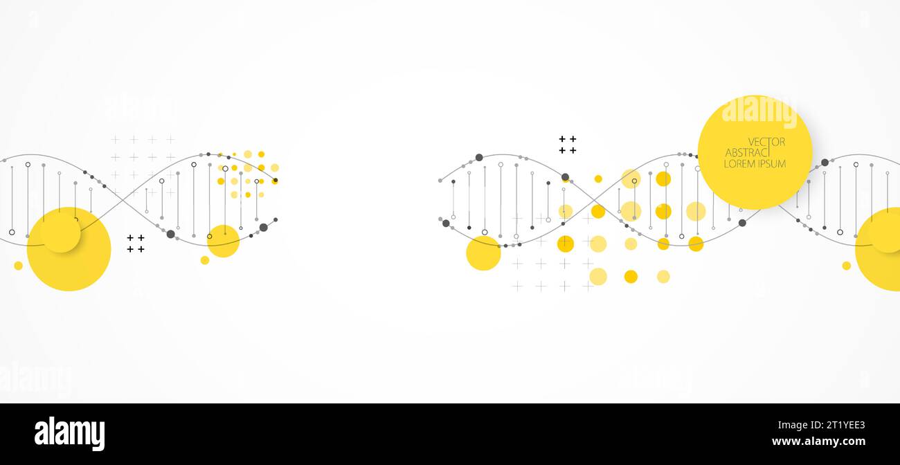 Science-Vorlage, Tapete oder Banner mit DNA-Molekülen. Vektorgrafik Stock Vektor