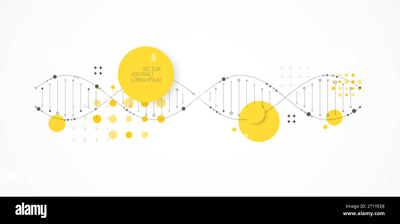 Science-Vorlage, Tapete oder Banner mit DNA-Molekülen. Vektorgrafik Stock Vektor
