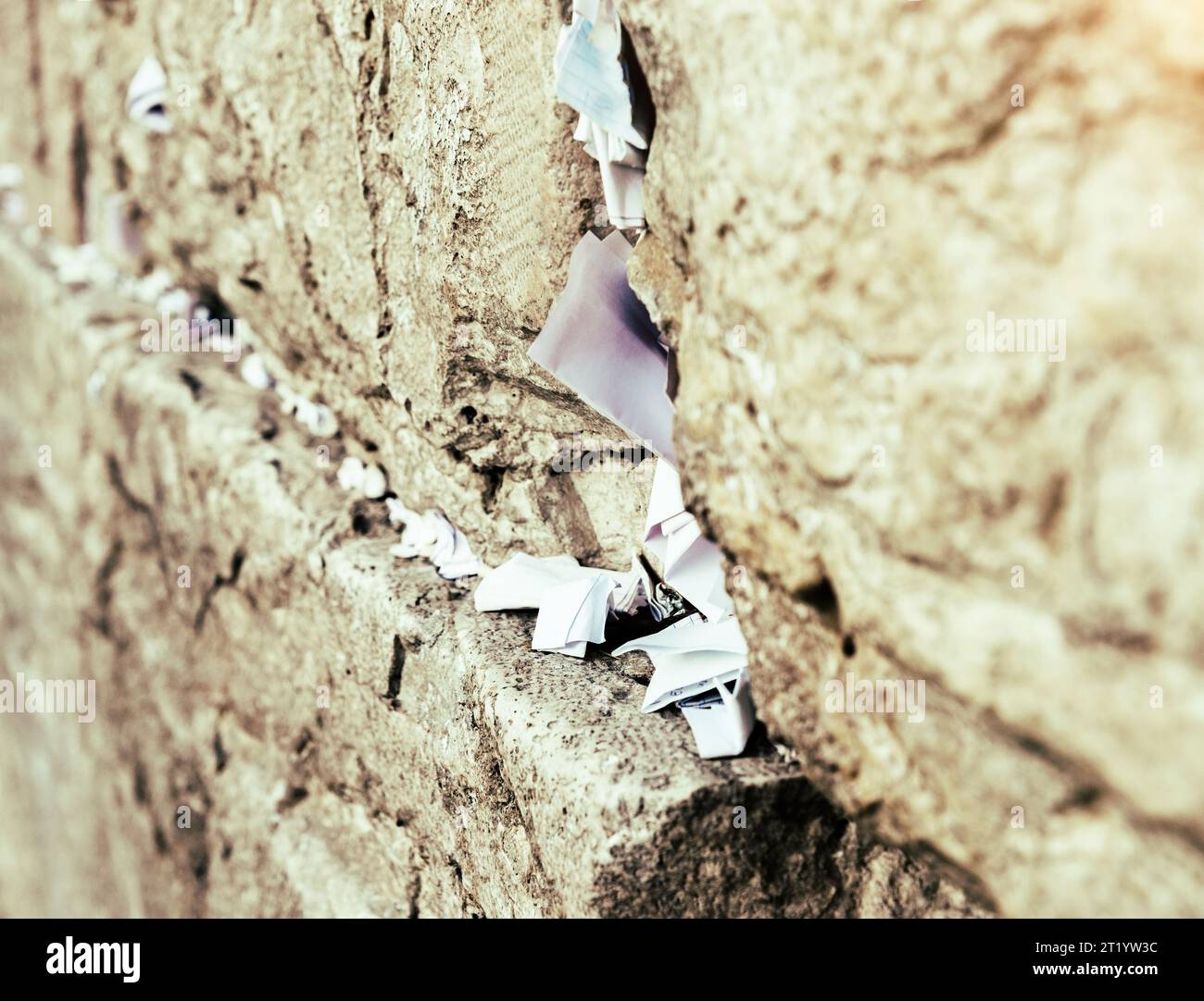 Notizen über die wehende (westliche) Mauer in Jerusalem Israel Stockfoto
